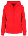 Dames Hooded Sweater Build Your Brand Basic Full Zip City Red